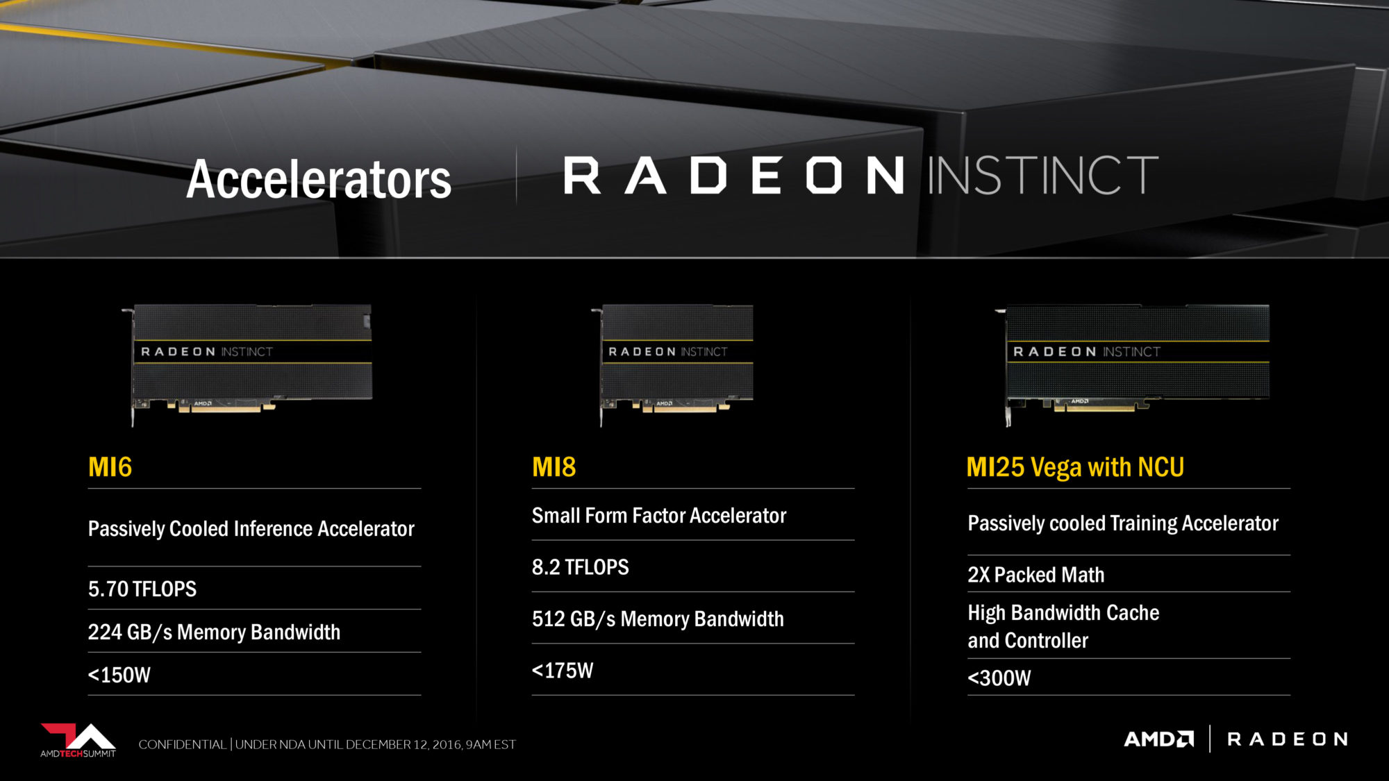 AMD Radeon Instinct AMD AI Graphics, Credits by AMD